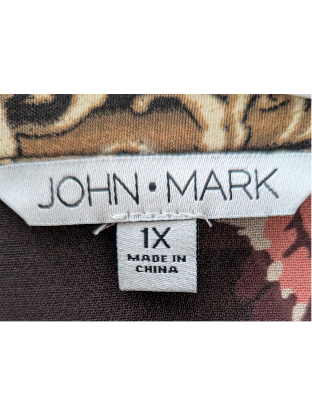 John Mark Boho Patchwork Tunic Blouse 1X Artsy Oversized Top EUC - Picture 5 of 7